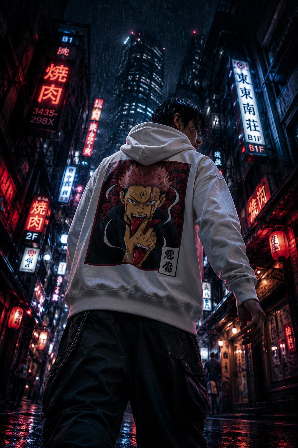 Demon Hoodie • Boxy Fleece • Anime Art