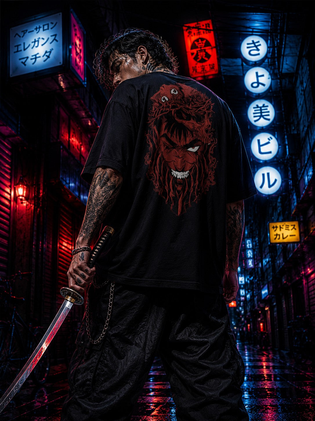 Demon Tee • Oversized Shirt • Unique Dark Fantasy Art