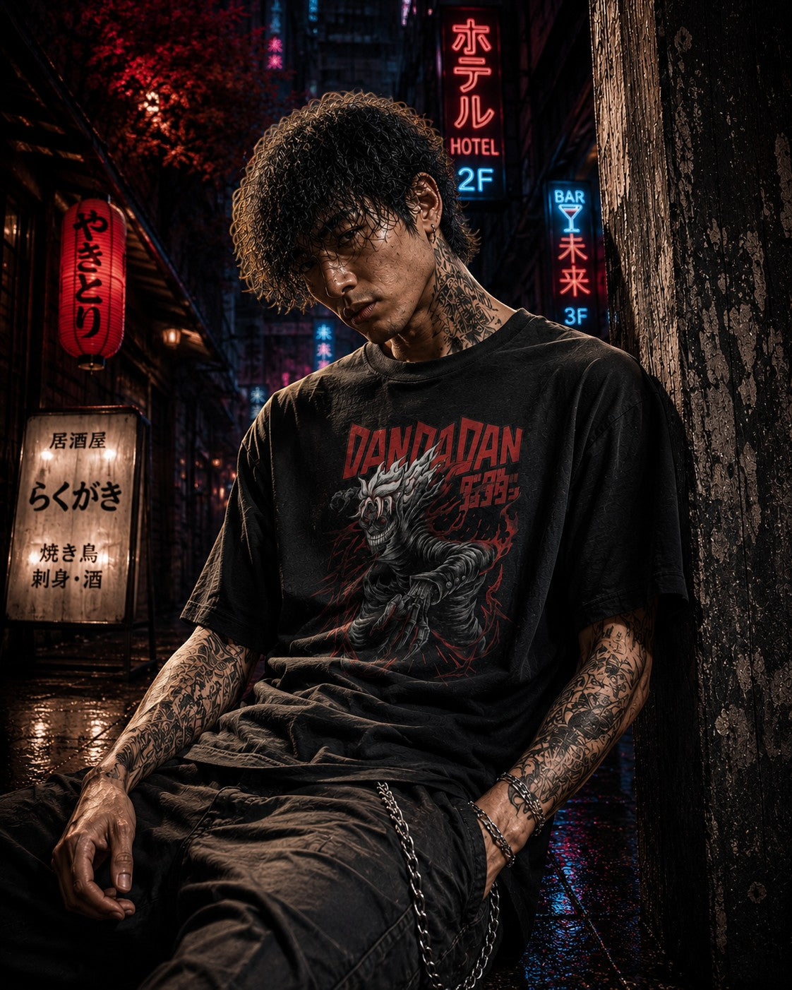 Demon T-Shirt • Oversized Shirt • Red Cracks Art