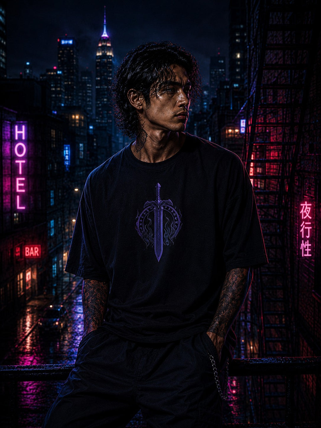 Shadow Hunter Tee • Oversized Shirt • Original Anime Art
