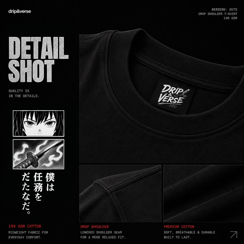 Silent Blade Tee • Drop Shoulder Oversized Shirt