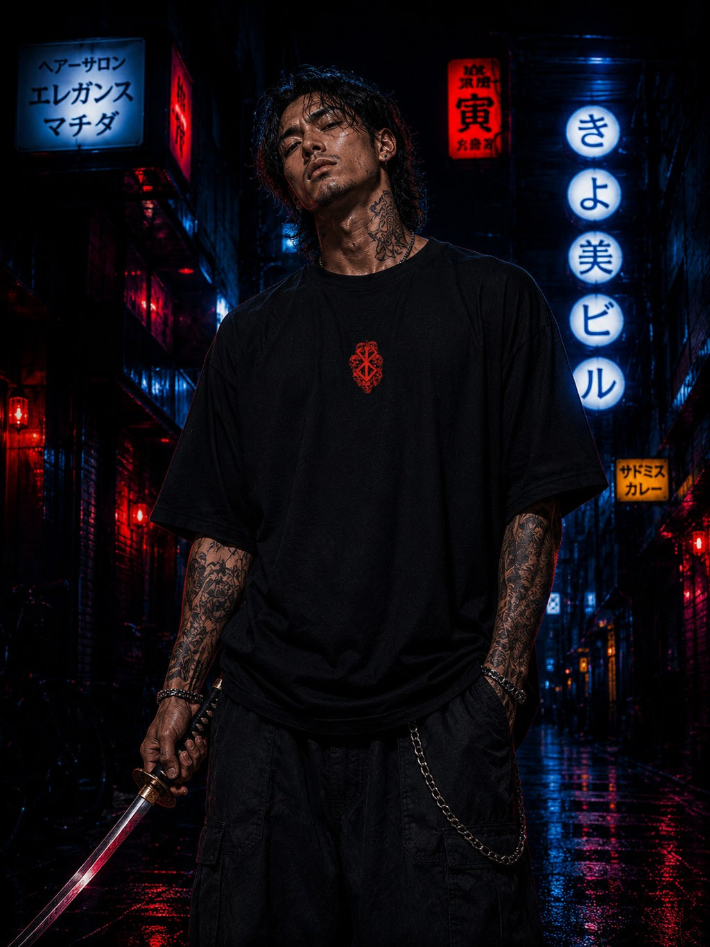 Demon Tee • Oversized Shirt • Unique Dark Fantasy Art