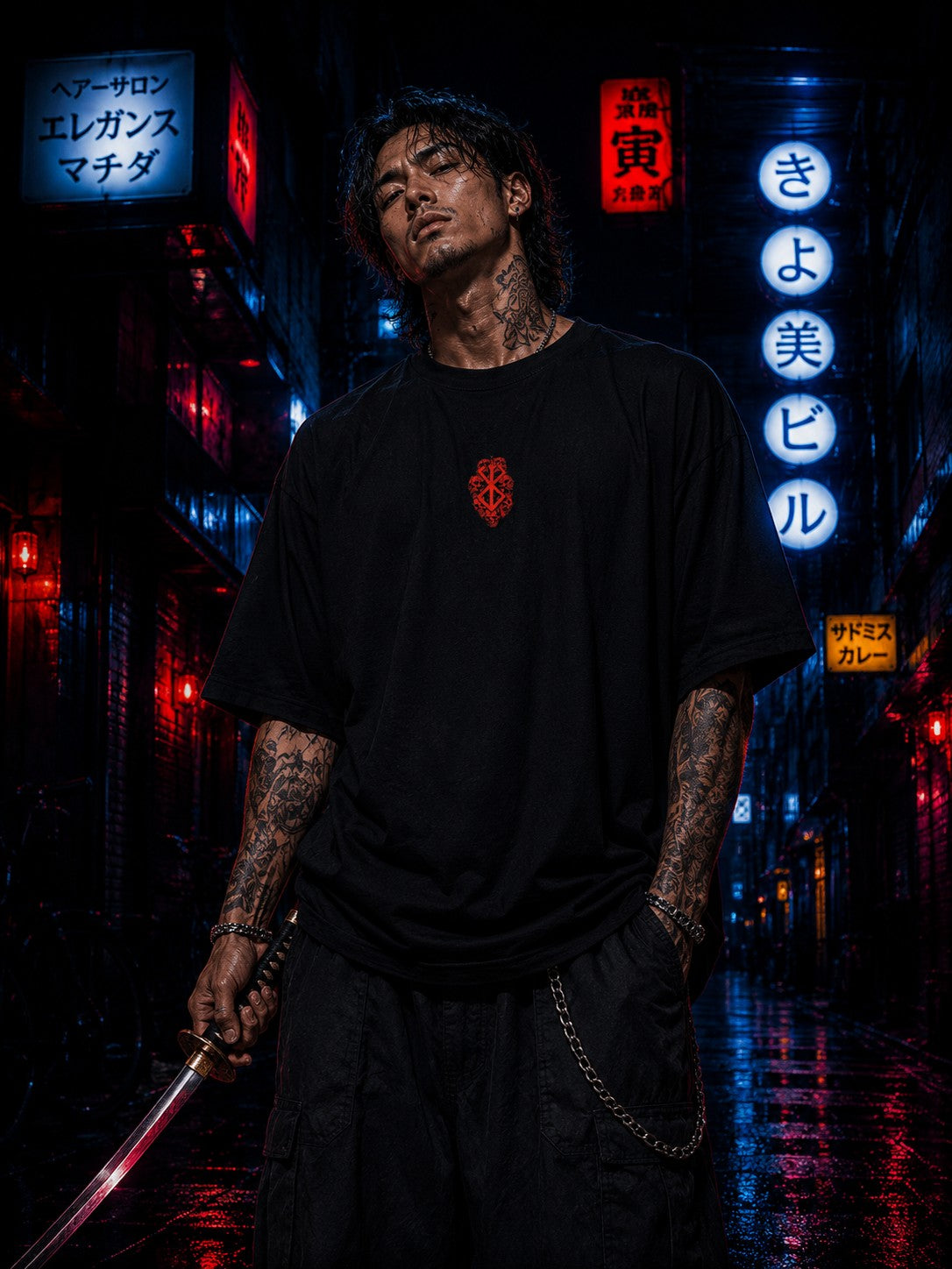 Demon Tee • Oversized Shirt • Unique Dark Fantasy Art